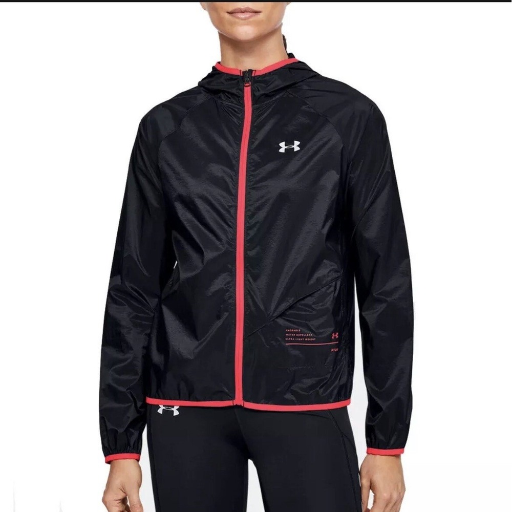 Under Armour UA Storm Sz L Jacket Qualifier Packable‎ Lightweight Black Running